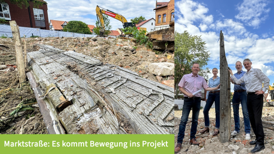 Baustelle und Besucher