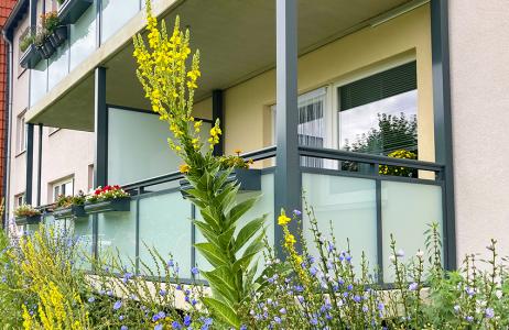 Balkone mit Grün